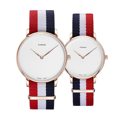 COGU情侣手表潮流学生帆布带手表 C607G/L
